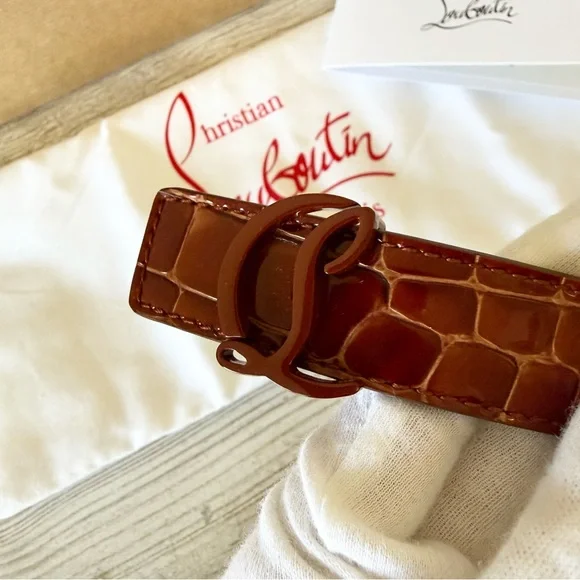 New Christian Louboutin patent leather women belt with CL  display picture 3